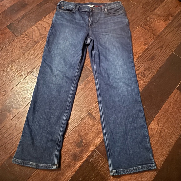 Duluth Trading Co Women's Blue Straight Leg Lined Winter Jeans - Picture 1 of 4
